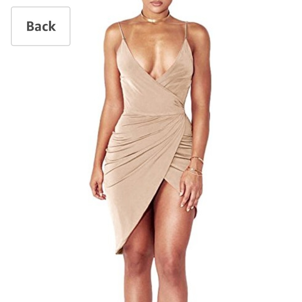 Sexy V Neck Spaghetti Strap Midi Dress